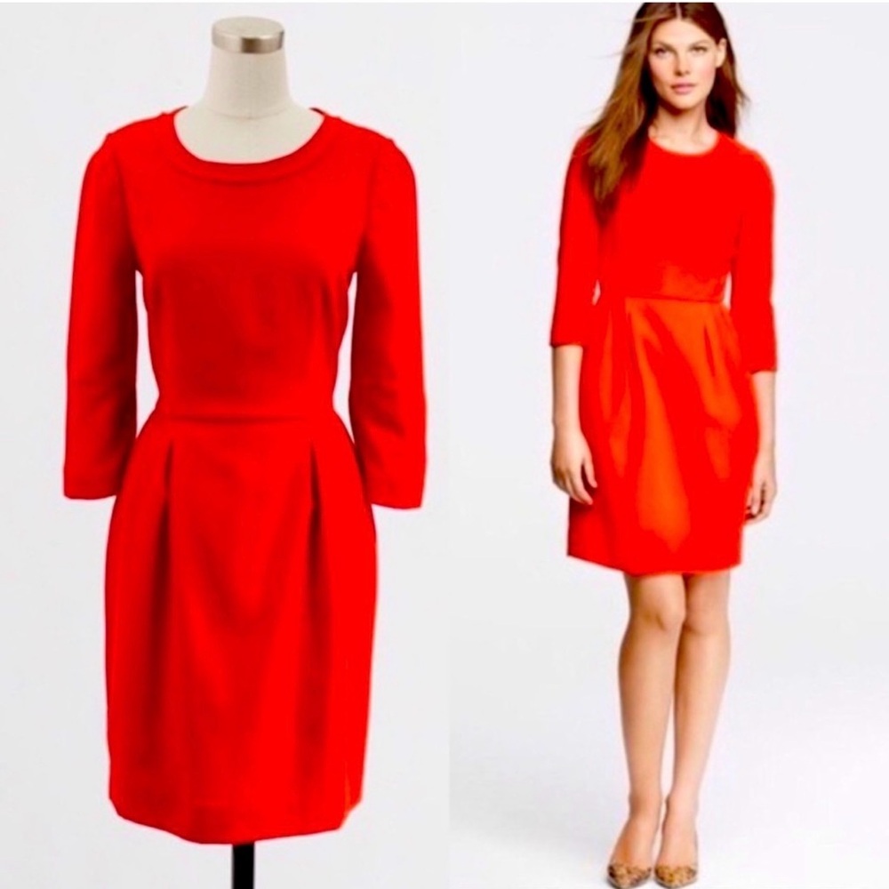 J. Crew 3/4 Sleeve Red Dress - Size 0
